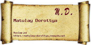 Matulay Dorottya névjegykártya