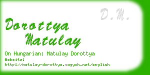 dorottya matulay business card